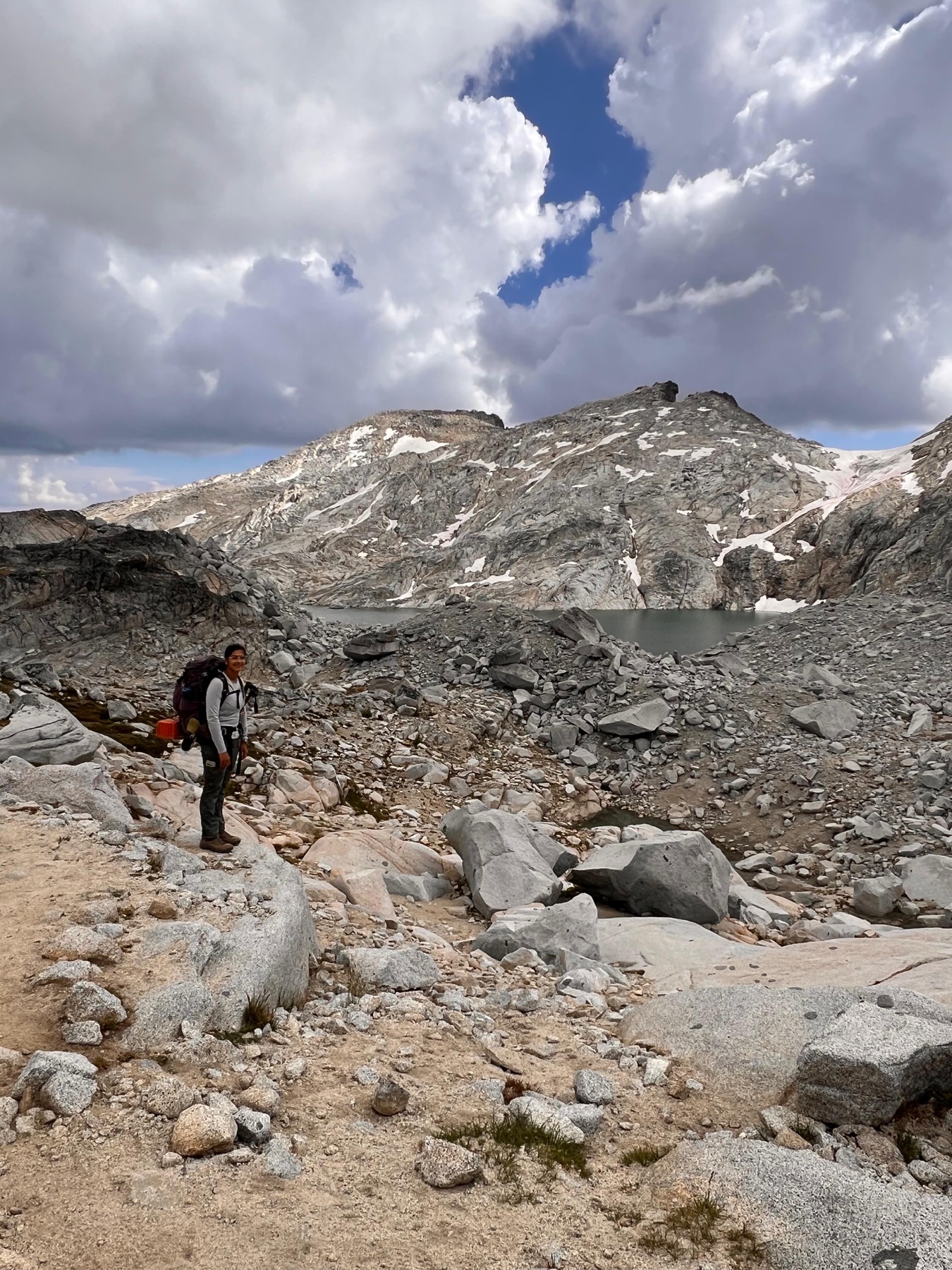 Hiking through the granite upper basin