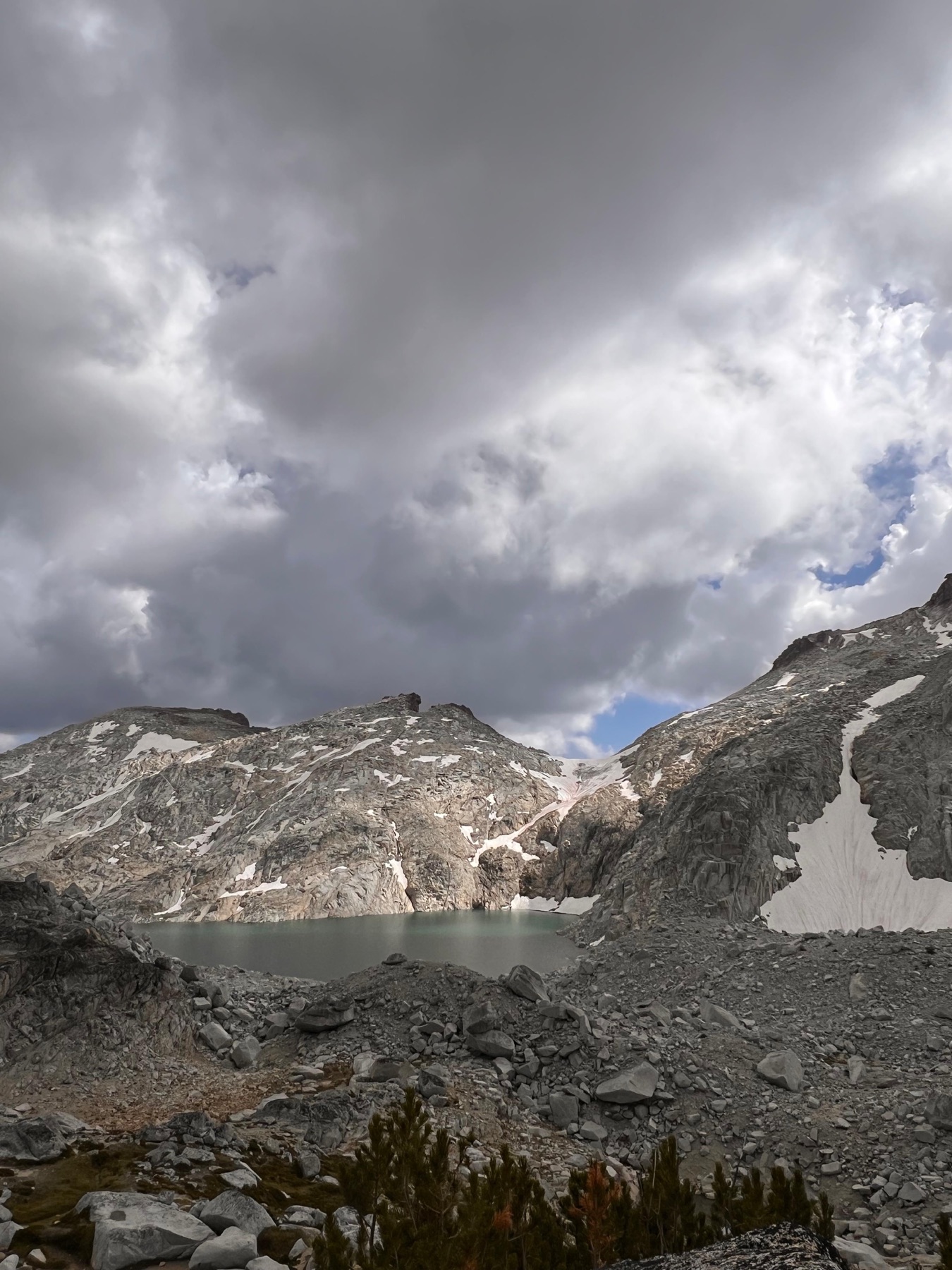 Isolation Lake under heavy clouds
